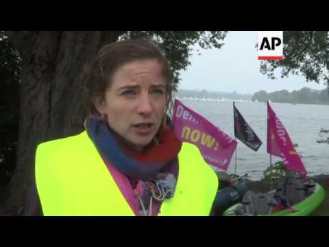 Anti-G20 protest on Hamburg’s Outer Alster lake