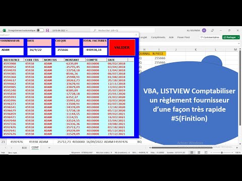 VBA, LISTVIEW  Comptabiliser un règlement fournisseur d’une façon très rapide #5(Finition)