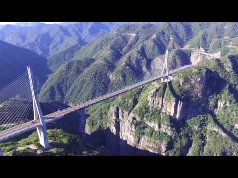 Puente baluarte (2016) cruzando de Durango a Sinaloa | vídeo desde drone |