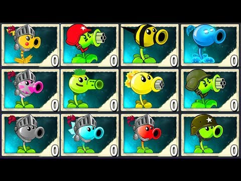 Plants vs Zombies 2 Mod - ALL PEA MAX LEVEL POWER-UP vs GARGANTUAR FIGHT!