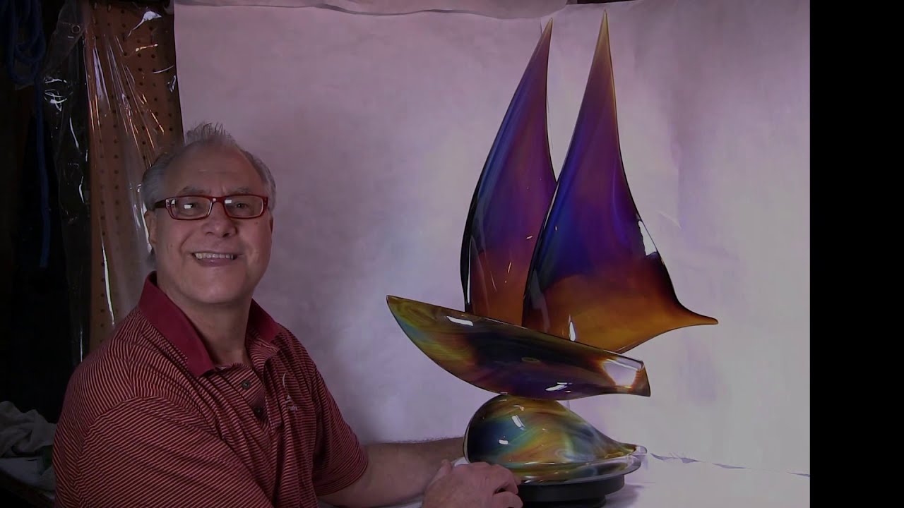 Glass Restoration of Dino Rosin Sailboat made in Murano by Bokrosh Studio