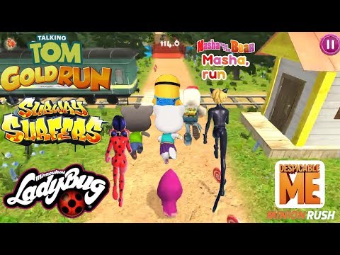 Ladybug Vs Tom Vs Masha Vs Angela Vs Minions Vs Subway Surfers - Talking Tom And Friends, Miraculous