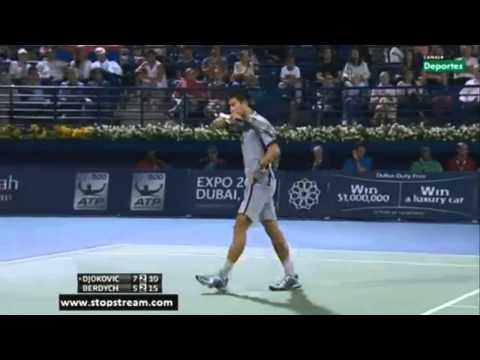 Novak Djokovic vs Tomas Berdych 7-5,6-3 Match Point & Highlights Final ATP Dubai 2013 HD