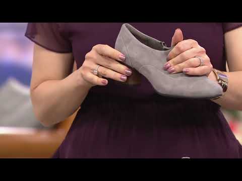 Un.Structured by Clarks Suede Booties- Un.Cosmo Zip on QVC