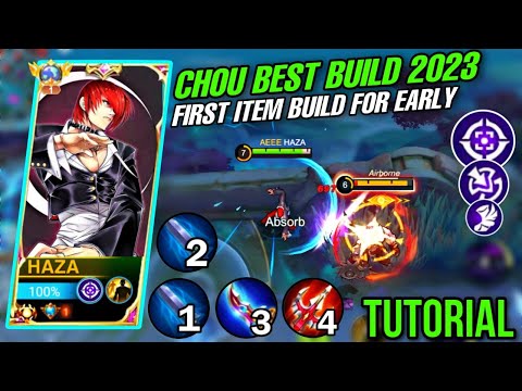 CHOU BEST BUILD 2023 FOR FIRST ITEM (Must Try) CHOU EMBLEM AND BUILD - MLBB