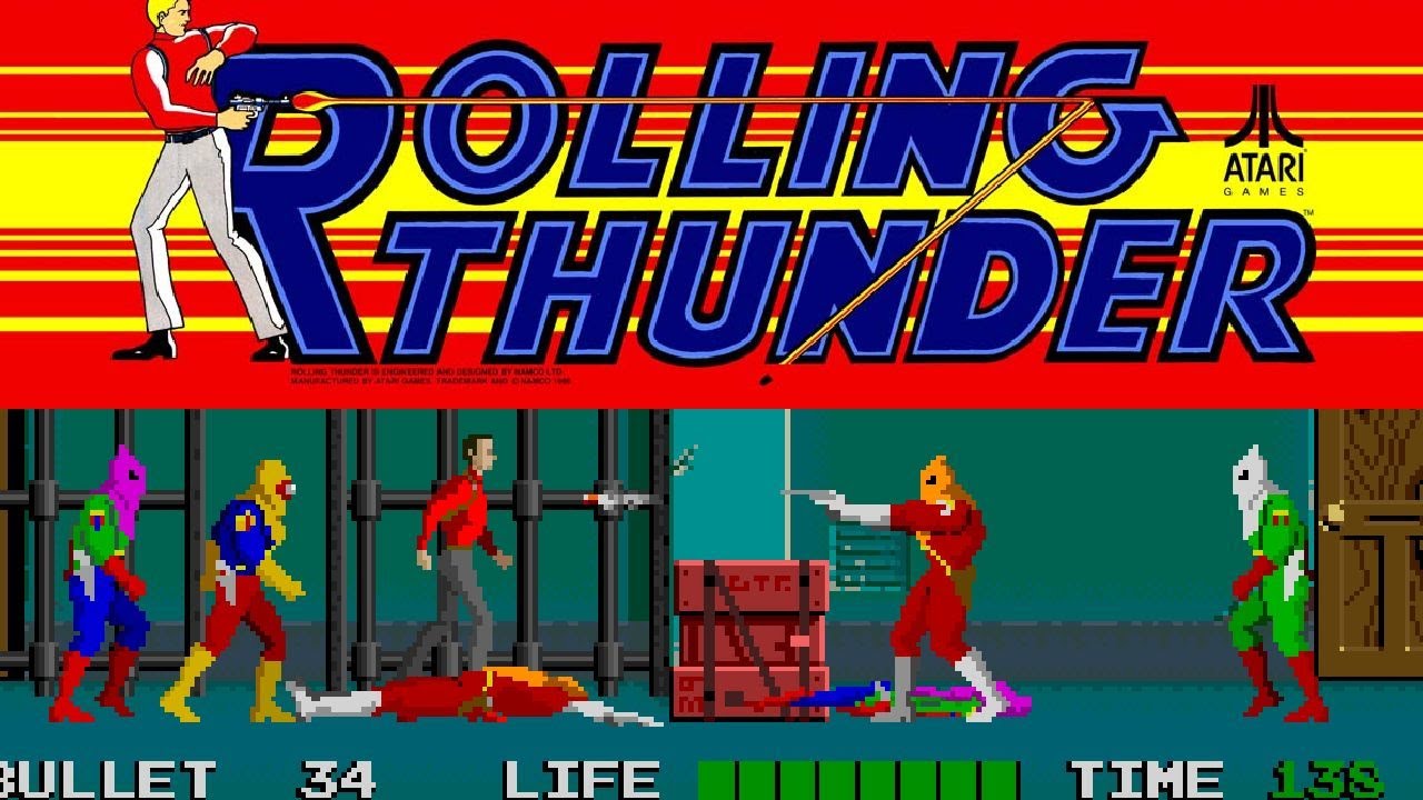 1986 Rolling Thunder (Arcade) Game Playthrough Video Game