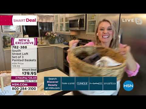 South Street Loft Set of 3 Painted Baskets