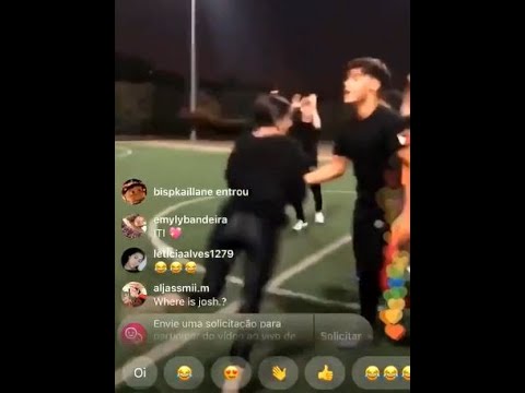 Sabina Hidalgo scores a goal in Dubai, Bailey May, Noah Urrea, Josh and Krystian celebrate with her