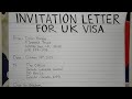 How To Write An Invitation Letter for UK Visa Step by Step Guide | Writing Practices