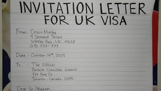 How To Write An Invitation Letter for UK Visa Step by Step Guide | Writing Practices