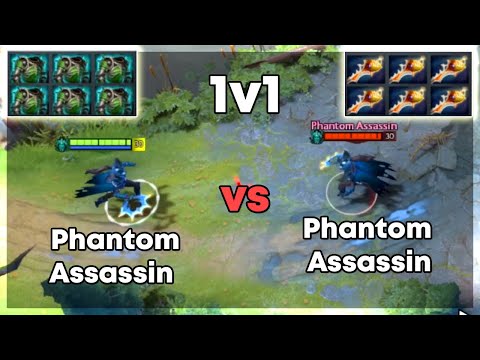 6x AC Phantom Assassin vs 6x Rapier Phantom Assassin | Level 30 Dota 2 1v1 | Who Will Win?