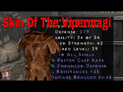 D2R Unique Items - Skin Of The Vipermagi (Serpentskin Armor)