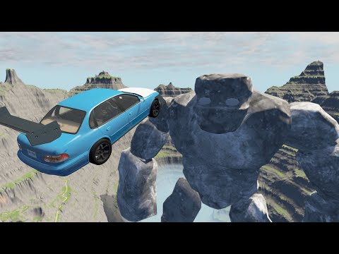 Crazy Jumps Into The Abyss With a Stone Monster - BeamNG Drive | Foolish Driver