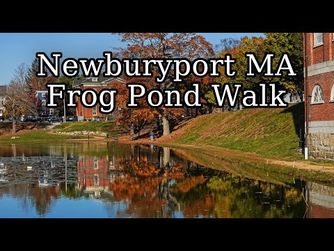 [4K] Newburyport MA Fall Walk around the Frog Pond North Shore MA