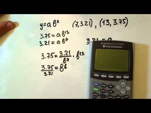 exponential function from given two points