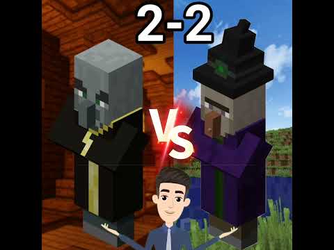 Minecraft witch vs evoker ||  kon he acha jadugar 😂😂||  #shorts #minecraft #viralshorts