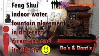 Feng Shui water fountain placement location directions indoor home office wealth health career luck