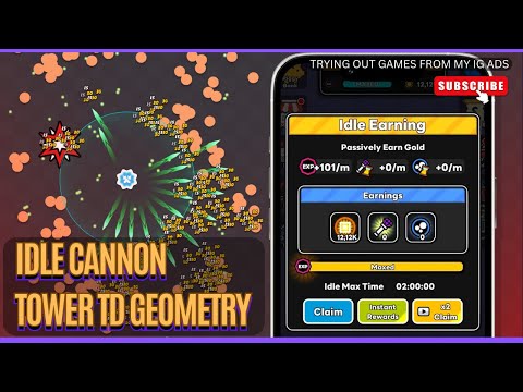 Idle Cannon Tower TD Geometry Gameplay Android - YouTube