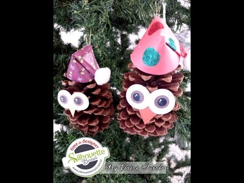 Coruja Noel de Pinha - Silhouette