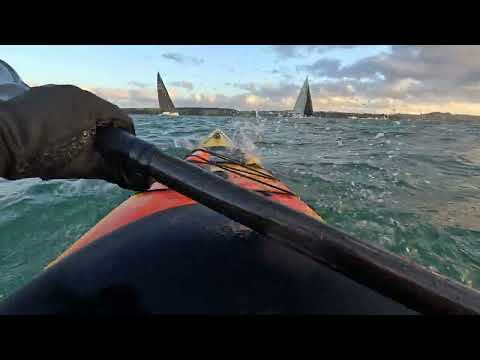 Messy waves due to sail boats wakes and wind