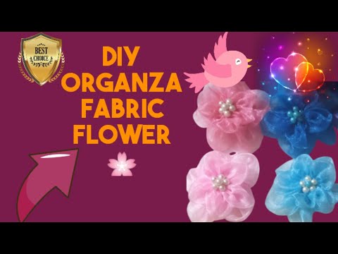 diy organza flower clip|hand made organza flower hair clip tutorial#beautiful  flower hair clip