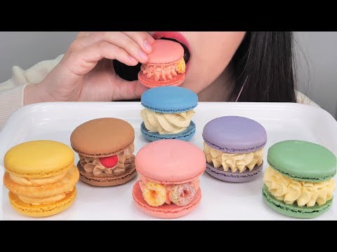 ASMR FAT MACARON 마카롱 먹방 咀嚼音マカロン 리얼사운드 SOFT EATING SOUNDS NO TALKING MUKBANG