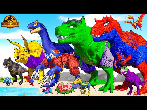 TYRANNOSAURUS REX vs ALL LARGE HERBIVORE & CARNIVORE ON ISLA NUBLAR - Jurassic World Evolution