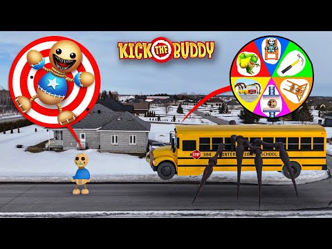 Drone Catches KICK THE BUDDY vs SCHOOL BUS EATER IN REAL LIFE! (THE BUDDY ROULETTE COMPILATION)