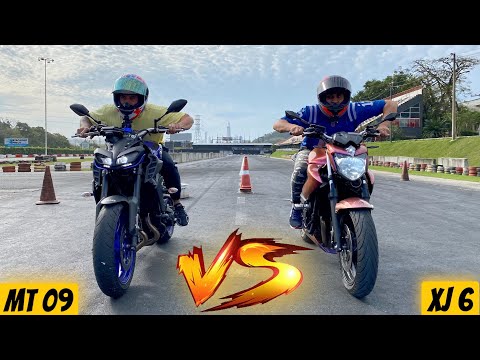 DESAFIEI MEU AMIGO PARA UMA CORRIDA (MT 09 vs XJ6).