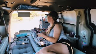 Minivan Van Life in the Desert - Daily Camp Life, a Foxy Visitor & a Rare Saguaro With 80 Arms?!