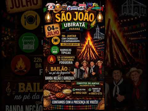 🔥 Festa de São João de Ubiratã 2026: Tradição, Música e Alegria Esperam por Você!