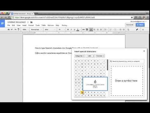 Typing Spanish characters in Google Docs - YouTube