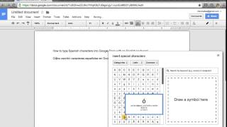 Typing Spanish characters in Google Docs