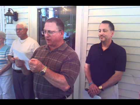 Front Porch Wedding Ceremony of Mike Shell and Dominique Thibault in Shelby, Ohio