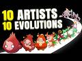 10 Artists Evolve my Pokemon 10 Times