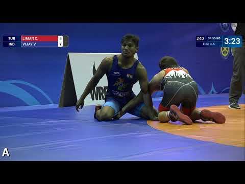 BRONZE GR - 55 kg: C. LIMAN (TUR) v. V. VIJAY (IND)