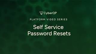 Self Service Password Resets