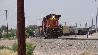 BNSF C44-9W 5019 Rescues BNSF ES44C4 6951 In El Paso Texas With CSX CM44AC 7016 7-6-2023