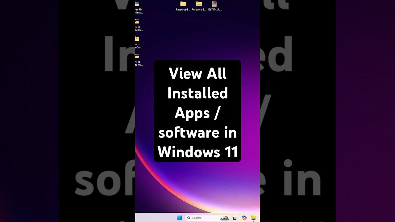 View All Installed Apps / software in Windows 11 PC or Laptop