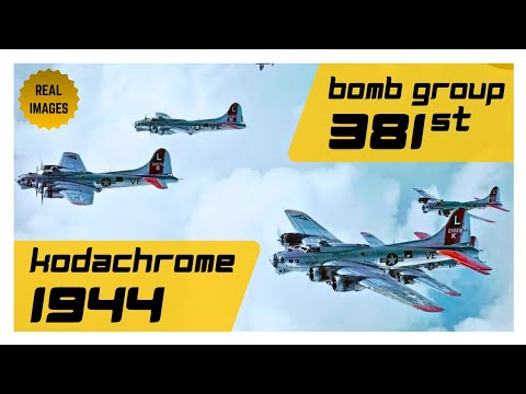 Real Photos from 1944: The incredible Kodachrome films capturing 381st Bomb Group over Eupore. #ww2