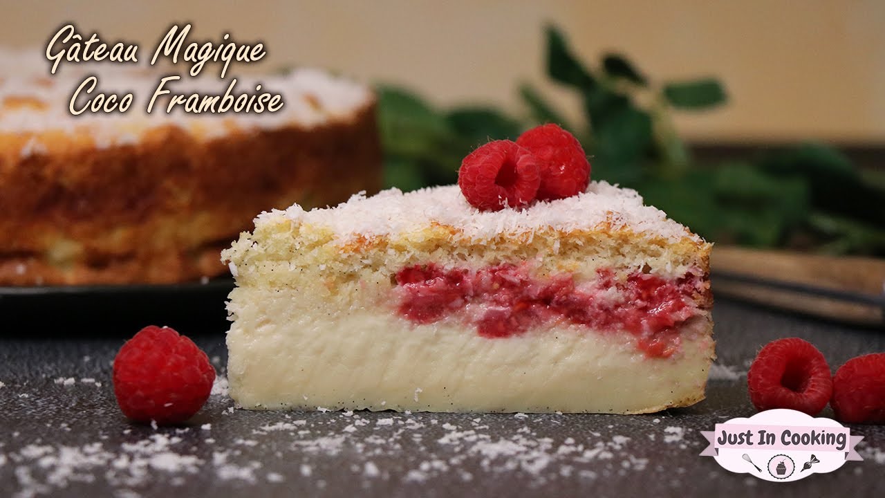 Gâteau Magique à la Noix de Coco et aux Framboises : Un Délice Gourmand en Trois Textures