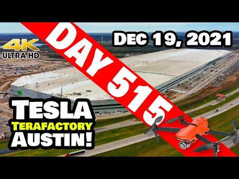 Tesla Gigafactory Austin 4K  Day 515 - 12/19/21 - Tesla Texas - GIGA TEXAS IS ALMOST ALL WALLED UP!