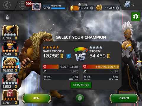 MCOC mishelyn - Sabretooth vs. RoL Storm