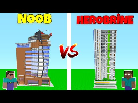 NOOB VS HEROBRİNE (Gökdelen Yapımı) - Minecraft