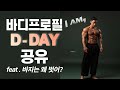 바디프로필 디데이 브이로그 바디프로필 준비 식단 보정 촬영 의상 포즈 당일 수분조절