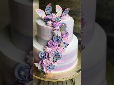 2tire cake design #cake #birthdaycake #cakedecorating #chocolatecake