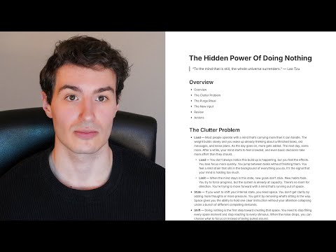 how to reset your entire life by doing nothing.