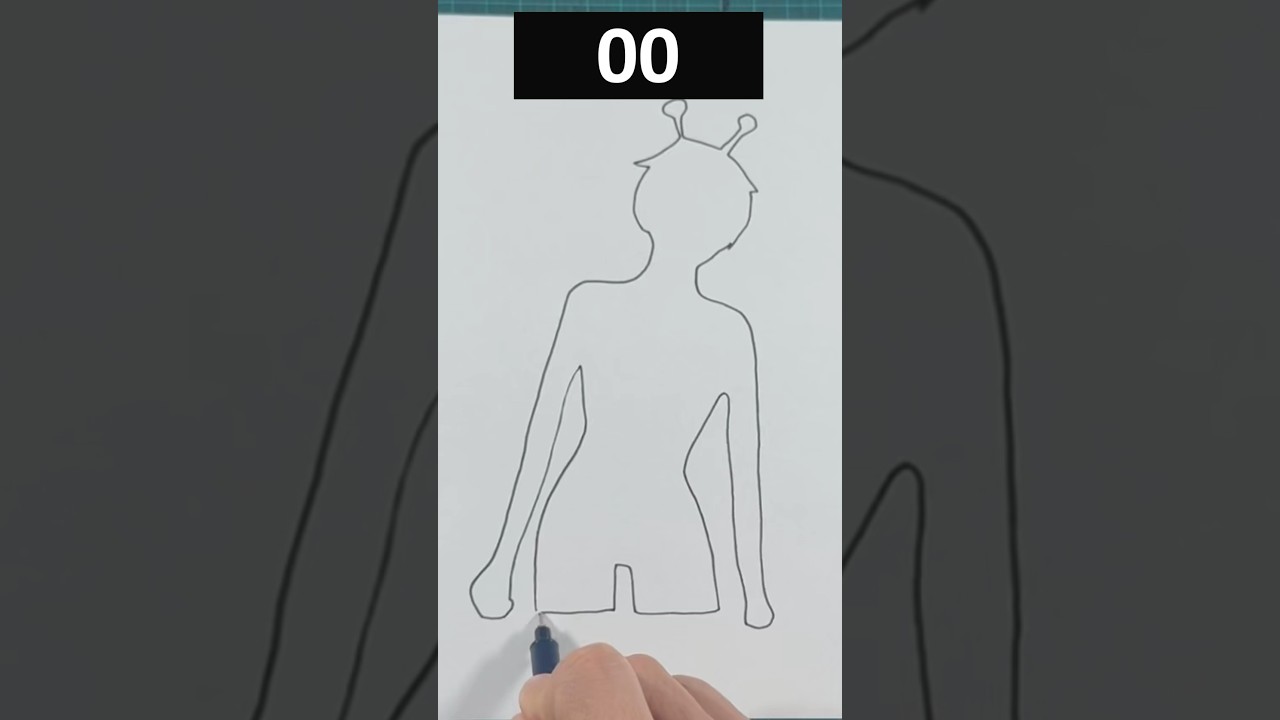 Who? Drawing Bamora from the outline! #drawing #dandadan