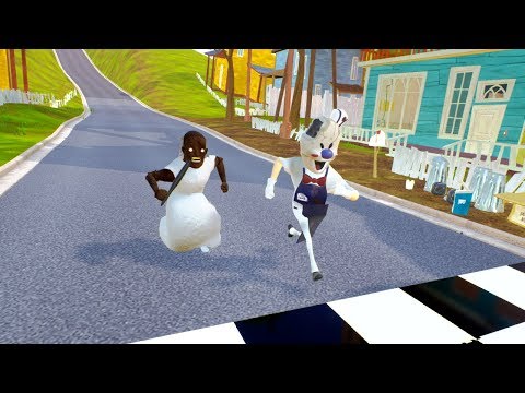 ICE SCREAM VS GRANNY RACES - Hello Neighbor