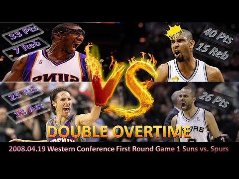 Amare Stoudemire + Steve Nash VS Tim Duncan + Tony Parker - 2008 NBA Western Conference 1st Round G1